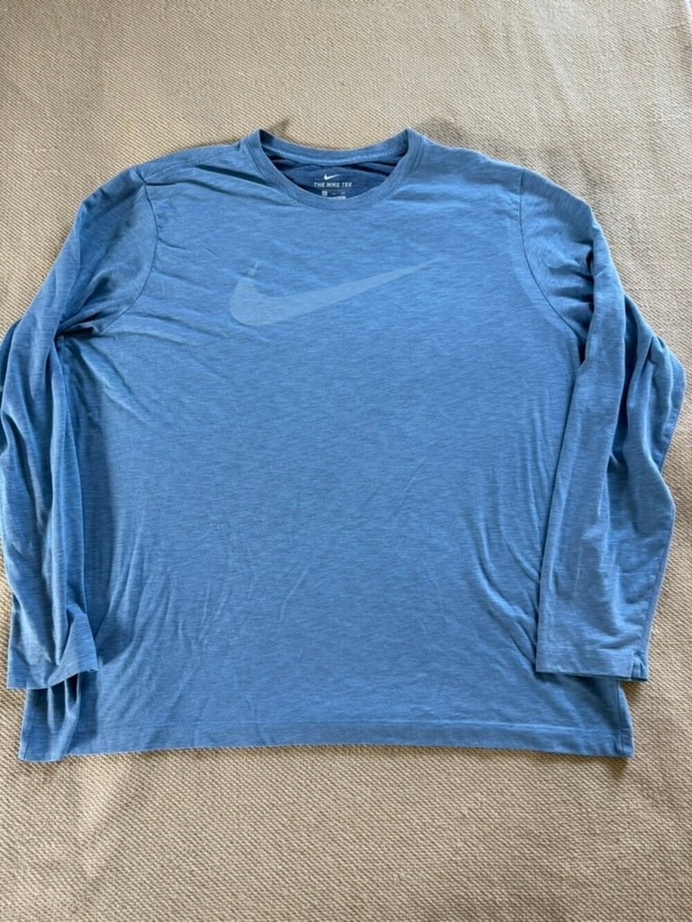Nike The Nike Tee Dri-FIT Long Sleeve T-Shirt XXL Blue Swoosh Pre-Owned